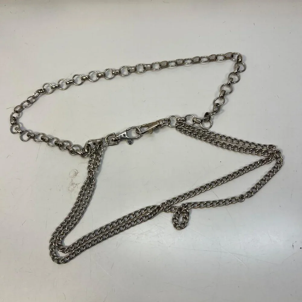 Heavy Duty Double Chain Dog Leash Metal Swivel Clips Training Walking Large Dogs